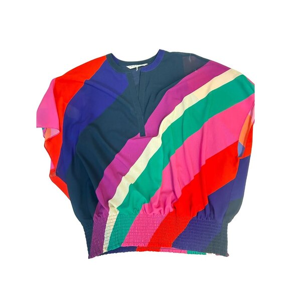 Trina Turk Colorful Geometric Blouse - Picture 7 of 8